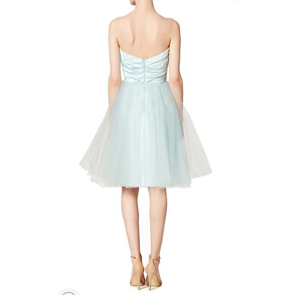 ML Monique Lhuillier Katerina Dress Light Blue Strapless Knee Length Size‎ 10 - Picture 2 of 8